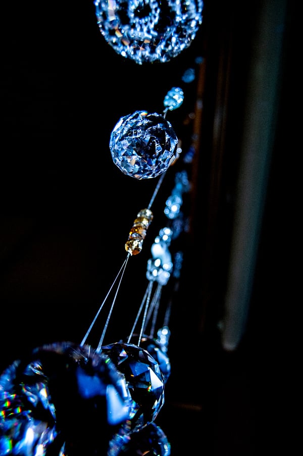 Japanese beautiful crystal sun catcher glowing